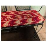 Wrought Iron Patio Bench With Cushion