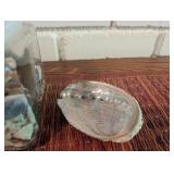 Assorted Seashell Collection in Glass Jar With Tin Trays