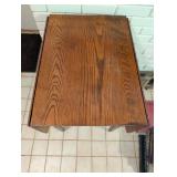 Wood Drop-Leaf Side Table With Two Drawers