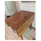 Wood Drop-Leaf Side Table With Two Drawers