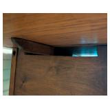 Wood Drop-Leaf Side Table With Two Drawers