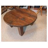 Rustic Round Wooden Table - 32 Inch Diameter
