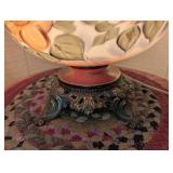 Hand Painted Floral Glass Oil Lamp