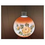 Hand Painted Floral Glass Oil Lamp