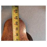 Antique Wooden Drop-Leaf Accent Table With Drawer & Lower Shelf