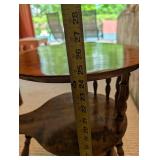 Antique Wooden Drop-Leaf Accent Table With Drawer & Lower Shelf