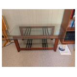 Glass Top Coffee Table With Wood Frame