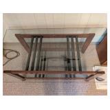 Glass Top Coffee Table With Wood Frame