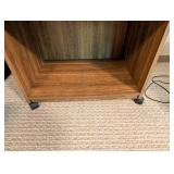 Rolling Wood Grain Shelf Unit