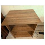 Rolling Wood Grain Shelf Unit