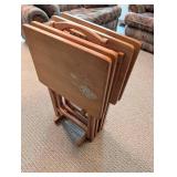 Wood Folding TV Tray Table Set (Lot of 4)