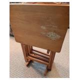 Wood Folding TV Tray Table Set (Lot of 4)