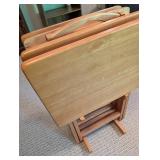 Wood Folding TV Tray Table Set (Lot of 4)