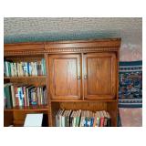Wood Office Wall Unit With Desk, Shelves & Cabinets