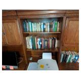 Wood Office Wall Unit With Desk, Shelves & Cabinets
