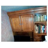 Wood Office Wall Unit With Desk, Shelves & Cabinets