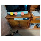 Wood Office Wall Unit With Desk, Shelves & Cabinets