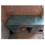 Painted Wood Desk With 7 Drawers