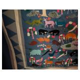 Embroidered Animal Scene Wall Hanging