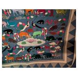Embroidered Animal Scene Wall Hanging