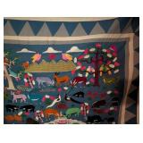 Embroidered Animal Scene Wall Hanging