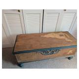 Vintage Carved Wood Storage Chest