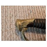 Antique Brass Hilt Saber With Scabbard