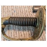Antique Brass Hilt Saber With Scabbard