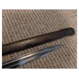Antique Brass Hilt Saber With Scabbard