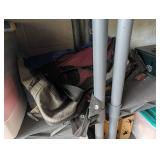 Assorted Camping & Outdoor Storage Shelves With Coolers, Bins & Gear