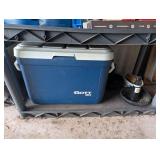 Assorted Camping & Outdoor Storage Shelves With Coolers, Bins & Gear
