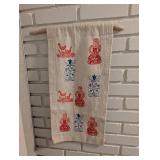 Decorative Woven Textile Wall Hanging With Wooden Rod