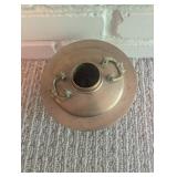 Antique Brass Oil Lamp Base With Chimney Cover