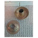Antique Brass Oil Lamp Base With Chimney Cover