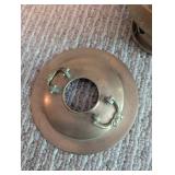 Antique Brass Oil Lamp Base With Chimney Cover