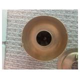Antique Brass Oil Lamp Base With Chimney Cover