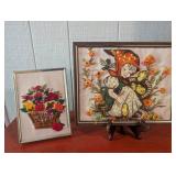 Framed Crewel Embroidery Pictures (Lot of 2)