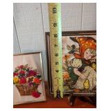 Framed Crewel Embroidery Pictures (Lot of 2)