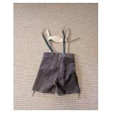 Leather Lederhosen Shorts With Suspenders