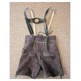 Leather Lederhosen Shorts With Suspenders