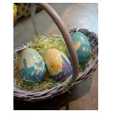 Mixed Easter Basket Assortment With Decorative Eggs & Figures
