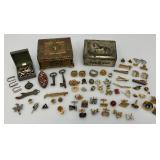 Misc. Vintage Trinket Boxes, Pins, Keys And More