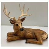Vintage Deer Family Figurines Made In The USA 1= 10" x 11" 1=5 3/4" x 9 1/2" 1= 4 1/2" x 6 1/2" (Ear Repaired)