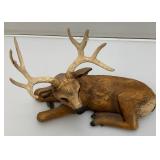Vintage Deer Family Figurines Made In The USA 1= 10" x 11" 1=5 3/4" x 9 1/2" 1= 4 1/2" x 6 1/2" (Ear Repaired)