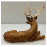 Vintage Deer Family Figurines Made In The USA 1= 10" x 11" 1=5 3/4" x 9 1/2" 1= 4 1/2" x 6 1/2" (Ear Repaired)
