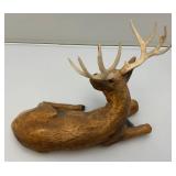 Vintage Deer Family Figurines Made In The USA 1= 10" x 11" 1=5 3/4" x 9 1/2" 1= 4 1/2" x 6 1/2" (Ear Repaired)