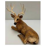 Vintage Deer Family Figurines Made In The USA 1= 10" x 11" 1=5 3/4" x 9 1/2" 1= 4 1/2" x 6 1/2" (Ear Repaired)