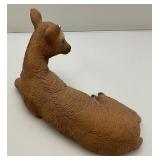 Vintage Deer Family Figurines Made In The USA 1= 10" x 11" 1=5 3/4" x 9 1/2" 1= 4 1/2" x 6 1/2" (Ear Repaired)