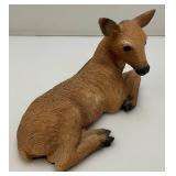 Vintage Deer Family Figurines Made In The USA 1= 10" x 11" 1=5 3/4" x 9 1/2" 1= 4 1/2" x 6 1/2" (Ear Repaired)