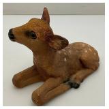 Vintage Deer Family Figurines Made In The USA 1= 10" x 11" 1=5 3/4" x 9 1/2" 1= 4 1/2" x 6 1/2" (Ear Repaired)